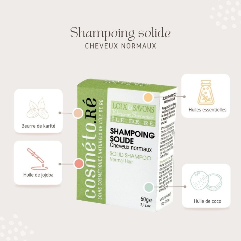 Lot shampoing solide cheveux normaux